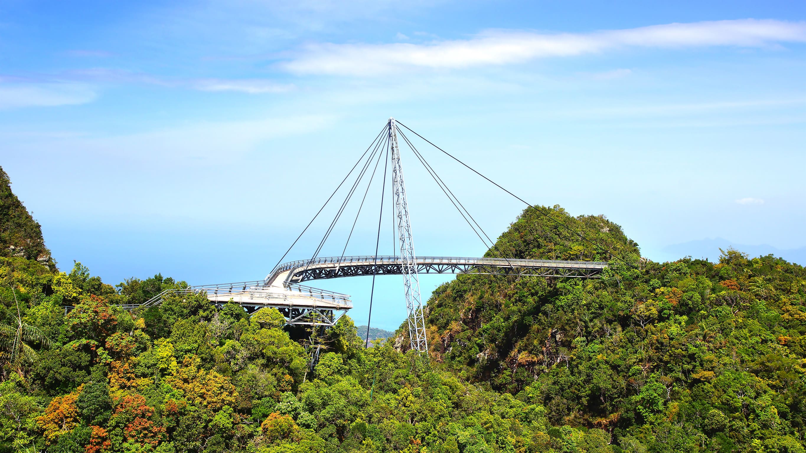 Curved Pedestrian Cable Stayed Bridge Langkawi Malaysia