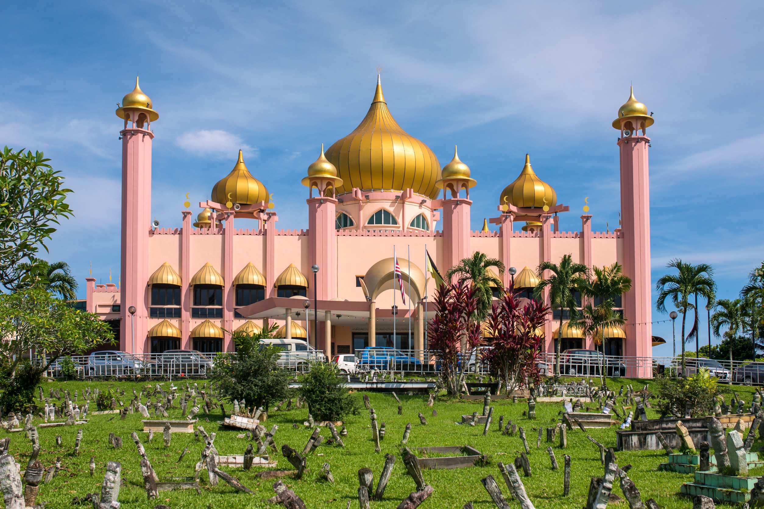 Kuching City Mosque Masjid Bahagian At Day Time Sarawak Malaysia