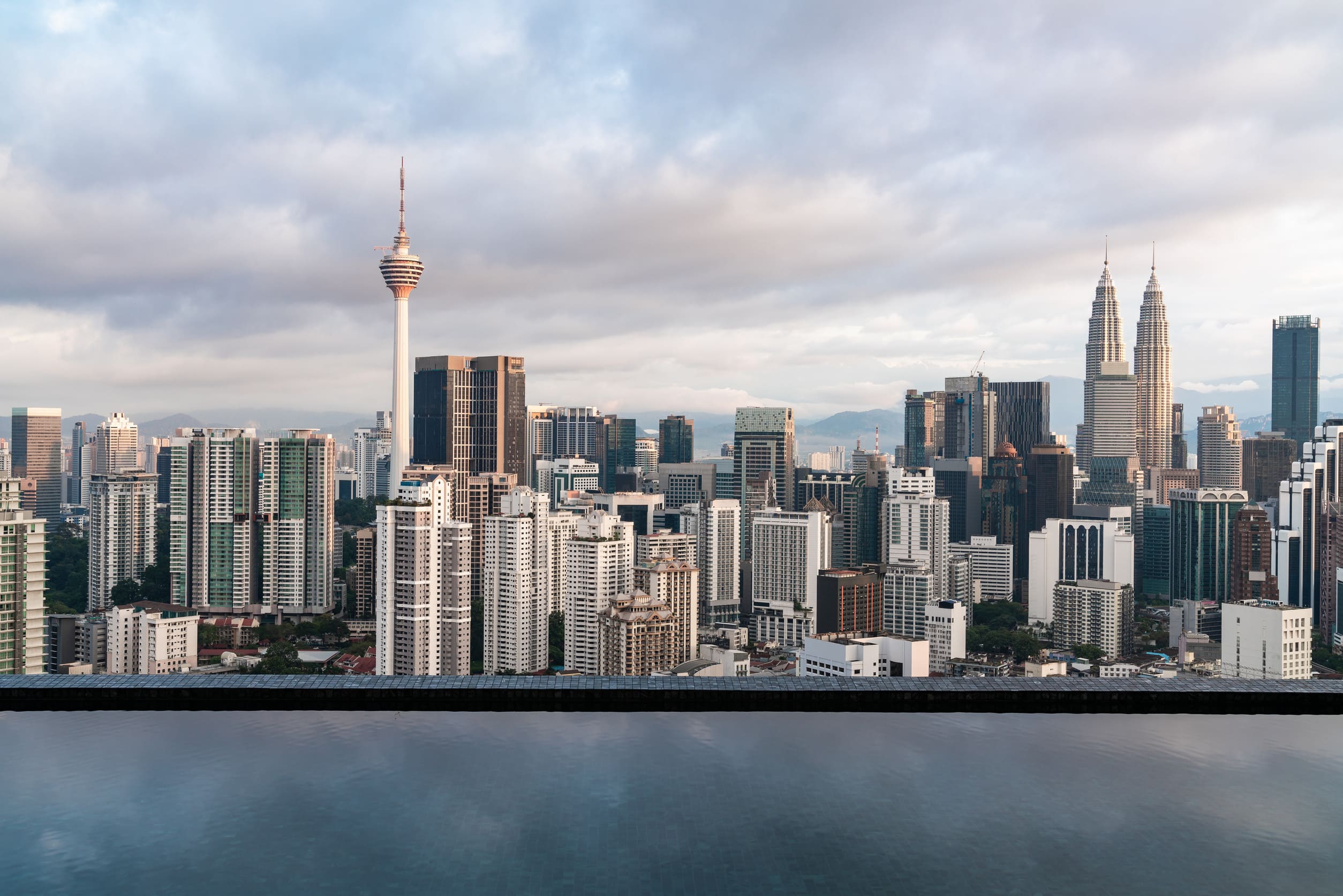 Majestic Kuala Lumpur Cityscape With Famous Twin Towers And Menara