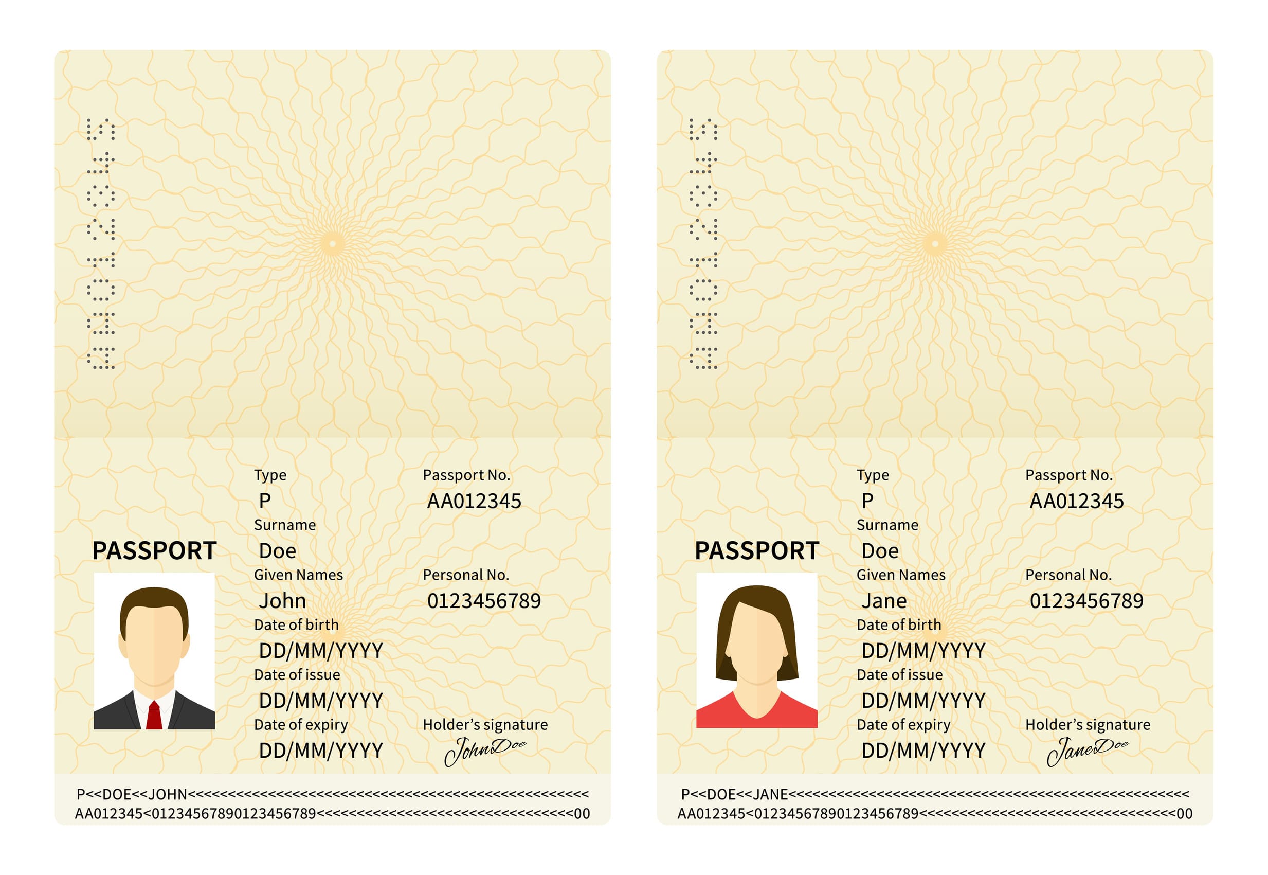 Male And Female Open Passports